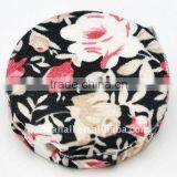 Woven Cloth Woven Beads, Acrylic With Cloth, Black, Flat Round, 33x11mm, Hole: 3mm.(WOVE-R002-18) thumbnail-1