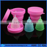 Eco-friendly 100% Silicone Lady Period Cup Folding Cups thumbnail-1