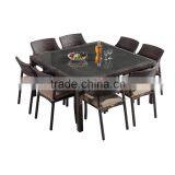 ODM outdoor garden furniture dinner dining table set with cushion