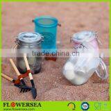 wholesale scented decorating firing frosted round glass candle jars and lids