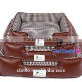 Waterproof Leather Plaid Shape Dog Bed Dog House thumbnail-1