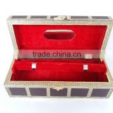 ANTIQUE LOOK, ARTIFICIAL LEATHER FINISH, WOODEN HANDMADE BANGLE BOX / BRACELET BOX- 1-ROLL
