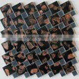 Black Glass Brick Mosaic Tile of Indoor (PMGA056)