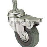 2"-5" Grey Rubber Wheel Light Duty Top Plate Fixed Casters thumbnail-4