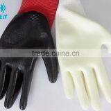13 Gauge Red Polyester Liner With Black Nitrile Safety Working Gloves thumbnail-1