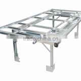 Aluminum frame with hot galvanized wire mesh rolling bench for greenhouse