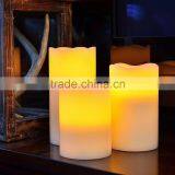 Flameless Wax Candles Yellow Flicking Paraffin Candles With Remote Control Set of 3 Led Real Wax Candles for Home Deocoration thumbnail-3