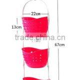 Wholesale Stock Colorful 360 Degree Rotatable Plastic Bathroom Kitchen Hanging Storage Baskets thumbnail-3