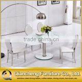 2017 Modern Function Adjustable Tempered White Glass Dining Table thumbnail-4