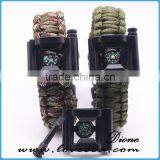 6 in 1 Bottle Opener+Whistle+Fireflint+Blade+Thermometer+Compass Buckle Outdoor Survival Paracord Bracelet thumbnail-6
