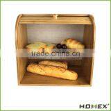 Bamboo double decker bread bin vintage bread box Homex BSCI/Factory