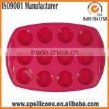 FDA and LFGB Approved 100% Food Grade Silicone 12 Cups Muffin Tray thumbnail-1