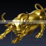 Home Decorative Small Size Wall Street Bull Bronze Animal Sculpture thumbnail-2