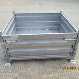 Логистический штабельный стальной паллетный контейнер с проволочной конструкцией