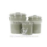 Antique Trash Can Metal Type Galvanized Antique Trash Can thumbnail-3