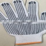 One Side PVC Dotted Gloves,Cotton/Polyester String knit Gloves