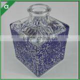 Purple Flower Glass Bottle for 100ml Reed Diffuser Oil With Aluminium Crown Cap thumbnail-2