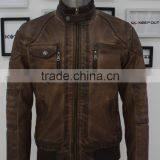 ALIKE Man Biker Jacket pu Jacket Garment Dye Jacket thumbnail-1