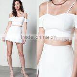 Women Blouses and Dresses 2016 Guangzhou Hot Sale Women White Two Piece Sets thumbnail-3