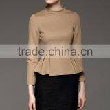 Autumn Season Ladies Fashion Long Sleeve Ruffled Stand Collar Blouse thumbnail-1