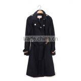 Custom Made Clothing Ladies Wholesale Nice Desing High Quality Black Long Sleeve Women Coats Winter 2016