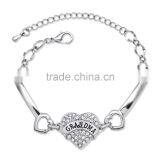 Custom Design Nurse Bracelet Crytstal Heart Charm Bracelet for Angel in White Nurse thumbnail-2