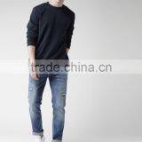 Autumn Style New Look Navy Sweatshirt Round Neck Long Sleeves Brushed Fleece Lined Sweater 80% Cotton 20% Polyester Sweaters thumbnail-5