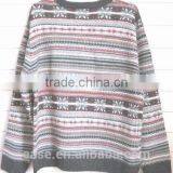 Crew Neck Classic Stylish Jacquard All Over Body Mens Multi Color Sweater thumbnail-2