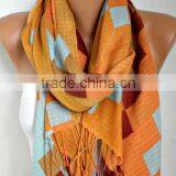 Mustard Cotton Scarf,Shawl,Fall Summer Scarf Cowl Oversized Wrap Gift Ideas For Her Women Fashion Accessories Teacher Gift Women thumbnail-4