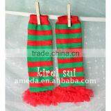 Christmas Red Green Leg Warmers With Red Ruffles RLM12 thumbnail-1