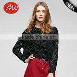 Ladies Cowl Neck Side Slit Loosev Fancy Knitting Patten Pullover Sweater for Wholesale thumbnail-1