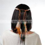 Fashion and Beautiful Party Headband Indian Style Hair Band Leather Head Band thumbnail-1