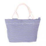 Fashion Blue Strip Calico Canvas Tote Bag Rope Handle