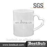 JS Coatings Sublimation Mugs 11 oz White Mug With Heart Handle B101H