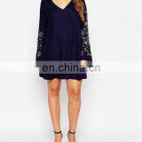 New Trendy Women Wholesale V Neck Blouse With Sleeve Beading Design thumbnail-2