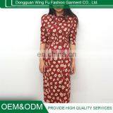 2015 Summer Western Style Women Four-leaf Clover Chiffon Dress thumbnail-2