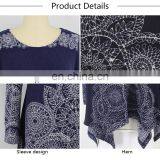 2017 Autumn European Style Ruffie Hem Big Size Ethnic Printing Tunic for Middle Age Woman thumbnail-6