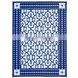 Reversible Outdoor/Indoor Plastic Rug,Easy to Clean, Stain and Water Resistant,Blue/White RV Camping Mat thumbnail-2