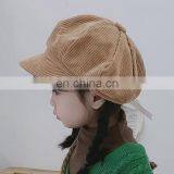 Baby Beret Winter Children Octagonal Hat Korean Girl Beret Boy Corduroy thumbnail-3