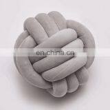 25X25CM Hot Sale Luxurious Chunky Knit Velvet Giant Knot Pillow In Cushion Baby Soft Ball Hollow Fiber Filled Three Tubes thumbnail-6