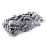 High Quality Soft Faux Peacock Fur Rectangle Decorative Pillow thumbnail-3