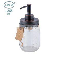 High Quality Wholesale Stainless Steel Bronze Pump Shampoo Bottle Round Shape Glass Cream Mason Jar thumbnail-2