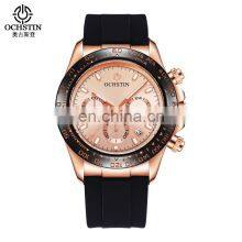 OCHSTIN 2019 Hot Sale Elegance Fashion Rose Golden Men Wristwatch Luxury Velvet Leather Watches thumbnail-3