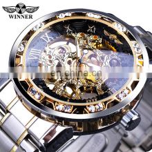 Low Moq Fashion Wrist Custom Business Wristwatch Mechanical Watches Stainless Steel Automatic Skeleton Diamond Watch
