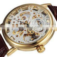 Sewor 605-1 Men Leather Strap Gold Self-winding Watch Understated Luxury Male Mechanical Wristwatch China 2020 Alloy Round SWQ25 thumbnail-1