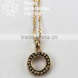 Fashion Design Simple Gold Plated Wave Brass Chain Ring Necklace thumbnail-1