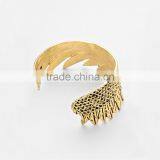 2016 Summer Style New Bracelet Antique Gold Angel Wing Metal Cuff Bracelet for Women thumbnail-2