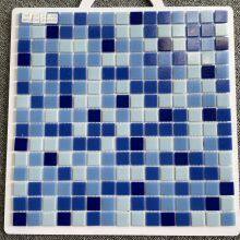 Foshan New Popular Decorative Building Material Blue Swimming Pool Glossy Crystal Glass Mosaic thumbnail-2