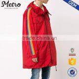 2016 New Design Stylish Hooded Red Rainbow Mens Winter Trench Coat thumbnail-1