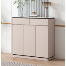 Elegant Shoe Cabinet With Arched Doors and Drawer, Storage Sideboard With Adjustable Shelves for Entryway, Living Room thumbnail-4